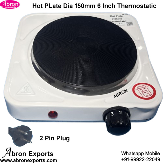 Hot Plate Round Electric 150mm 6 Inch Thermostatic Knob With Indicator Wire 220VAC Abron AC-346T6 